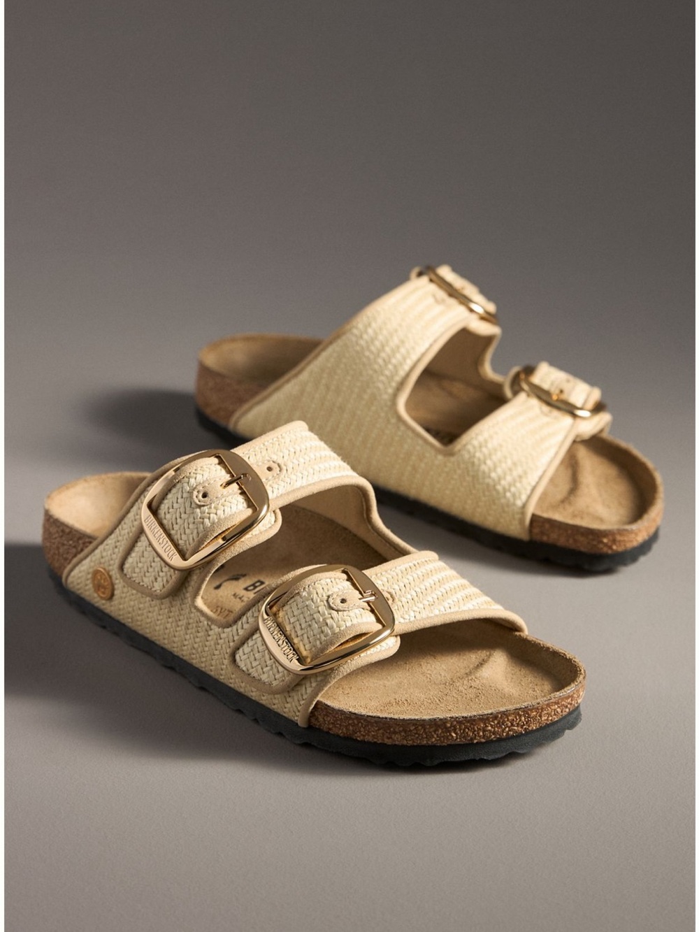 Birkenstock Arizona Big Buckle Raffia Sandals